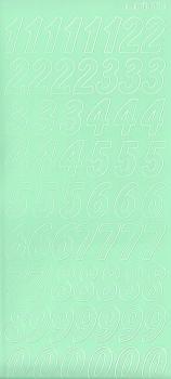 Контурные наклейки &quot;Большие цифры&quot;, лист 10x24,5 см, цвет мятный — PalitraMastera