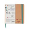 Скетчбук для акварели "Ладога", персиковый, жесткая обложка с резинкой, 300 г/м2, 18х18 см, 100 % хлопок, 20 листов, среднее зерно фото 1 &mdash; PalitraMastera