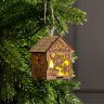 Ёлочная игрушка «Домик со снежинками», 8х6.5х6 см, от батареек, свечение тёплое белое фото 4 &mdash; PalitraMastera