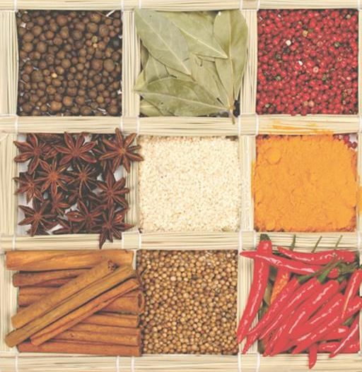 Салфетки - трехслойные, Maki, 33х33 см, специи в девяти ячейках — PalitraMastera