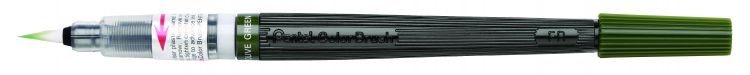 Кисть с краской Colour Brush в блистере, зеленый (оливковый) цвет — PalitraMastera