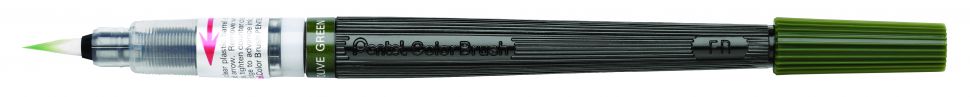 Кисть с краской Colour Brush в блистере, зеленый (оливковый) цвет фото 1 — PalitraMastera