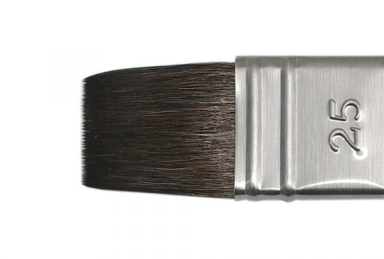 Флейц плоский имитация белки ручка круглая деревянная черная матовая №30/ЖFФ-30,05СБ — PalitraMastera