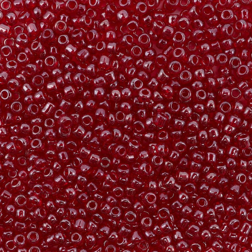 Бисер Astra&Craft 11/0, 20г (2225 красный/прозрачный с цветным центром, глянцевый) фото 1 — PalitraMastera