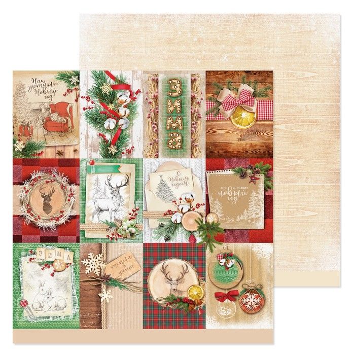 Бумага для скрапбукинга «Зима», 30,5 * 30,5 см, 180 г/м — PalitraMastera