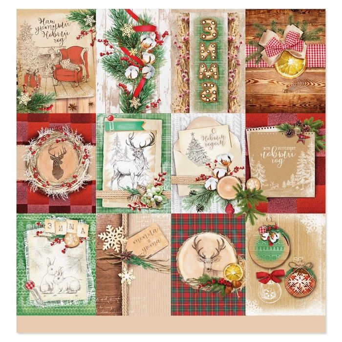 Бумага для скрапбукинга «Зима», 30,5 * 30,5 см, 180 г/м — PalitraMastera