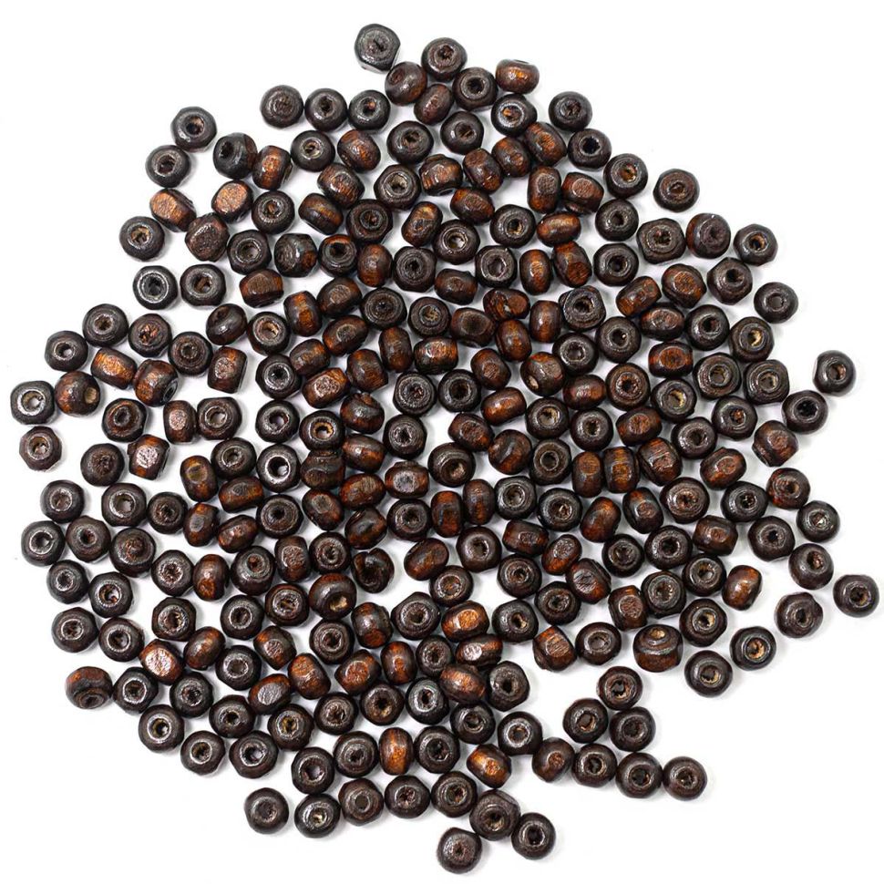 Деревянные бусины круглые, 10мм, 50 гр (т.коричневый) фото 1 &mdash; PalitraMastera