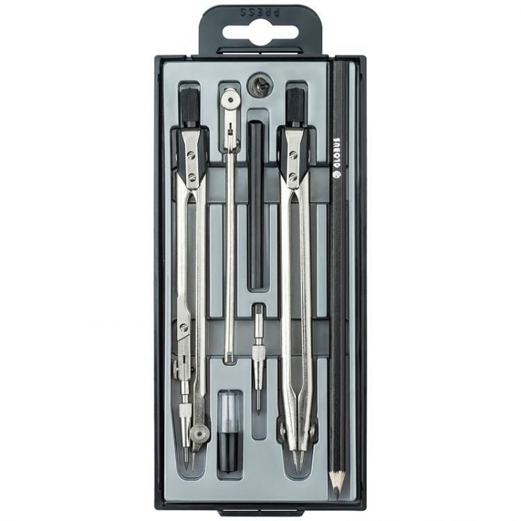 Набор чертеж. ГЛОБУС ТЕХНИКА 155 мм 8 пр. пласт. пенал европодвес — PalitraMastera