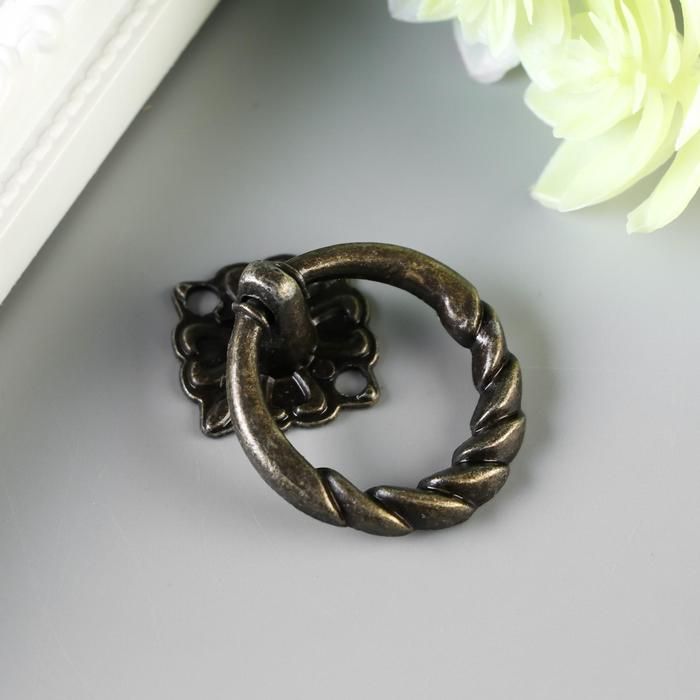 Ручка для шкатулки металл &quot;Молоточек косичка&quot; бронза набор 2 шт 841 4х3 см  3531289 — PalitraMastera