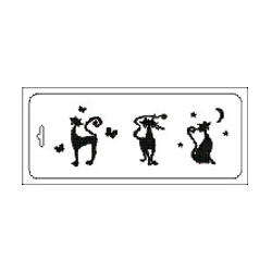 Трафарет пластиковый 10 х 25 см, Кошки на прогулке--- фото 1 &mdash; PalitraMastera