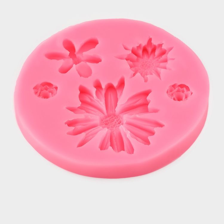 Молд «Цветочное ассорти», силикон, 10,5*10,5*1 см, цвет МИКС — PalitraMastera