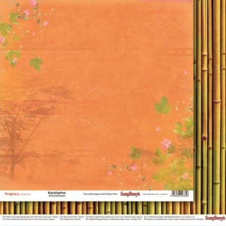 Бумага для скрапбукинга 30,5х30,5 см 190 гр/м, двусторон Тропикана Эвкалипт и бамбук, АКЦИЯ!!!--- фото 1 &mdash; PalitraMastera