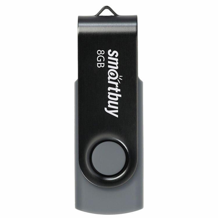 Флеш-диск 8GB SMARTBUY Twist USB 2.0, черный, SB008GB2TWK — PalitraMastera