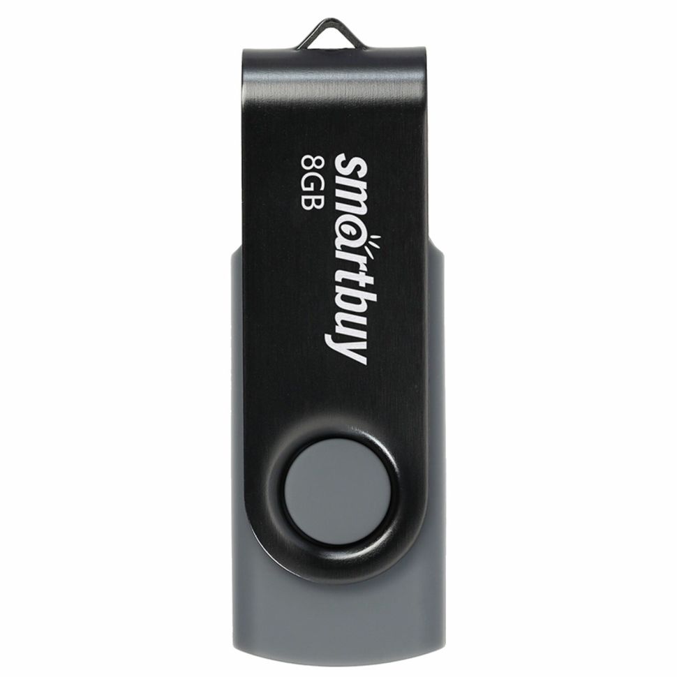 Флеш-диск 8GB SMARTBUY Twist USB 2.0, черный, SB008GB2TWK фото 1 — PalitraMastera