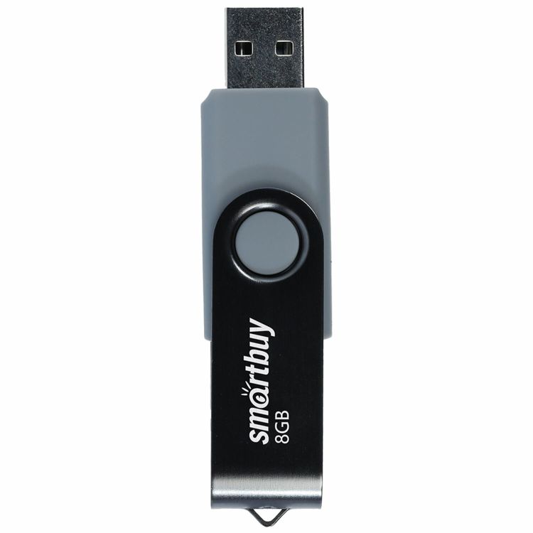 Флеш-диск 8GB SMARTBUY Twist USB 2.0, черный, SB008GB2TWK — PalitraMastera