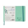 Скетчбук для акварели "Ладога", мятный, жесткая обложка с резинкой, 300 г/м2, А5, 100 % хлопок, 20 листов, среднее зерно фото 1 &mdash; PalitraMastera