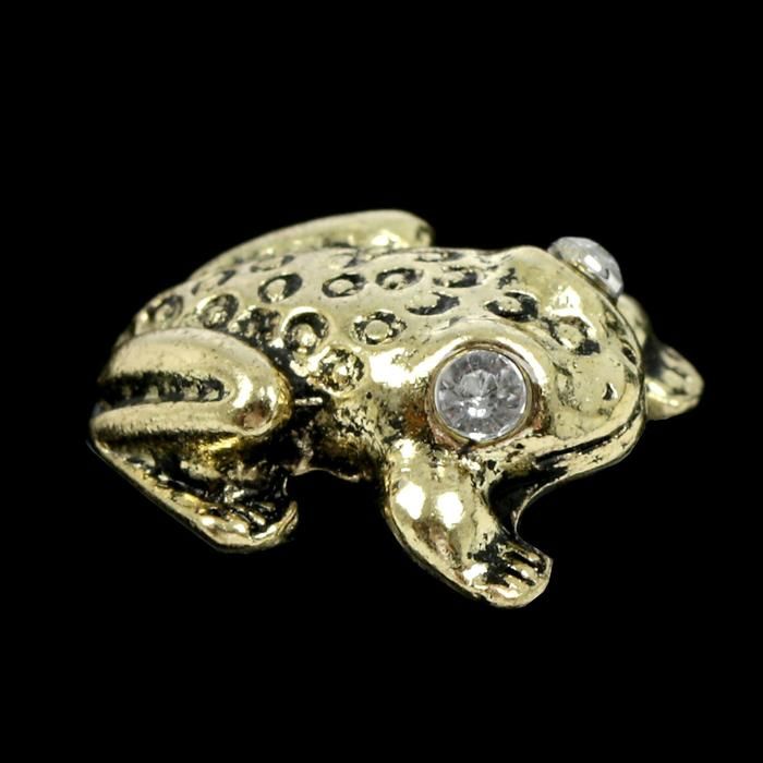 Сувенир кошельковый металл &quot;Жаба, стразы&quot; 1,2х0,5 см  1902200 — PalitraMastera