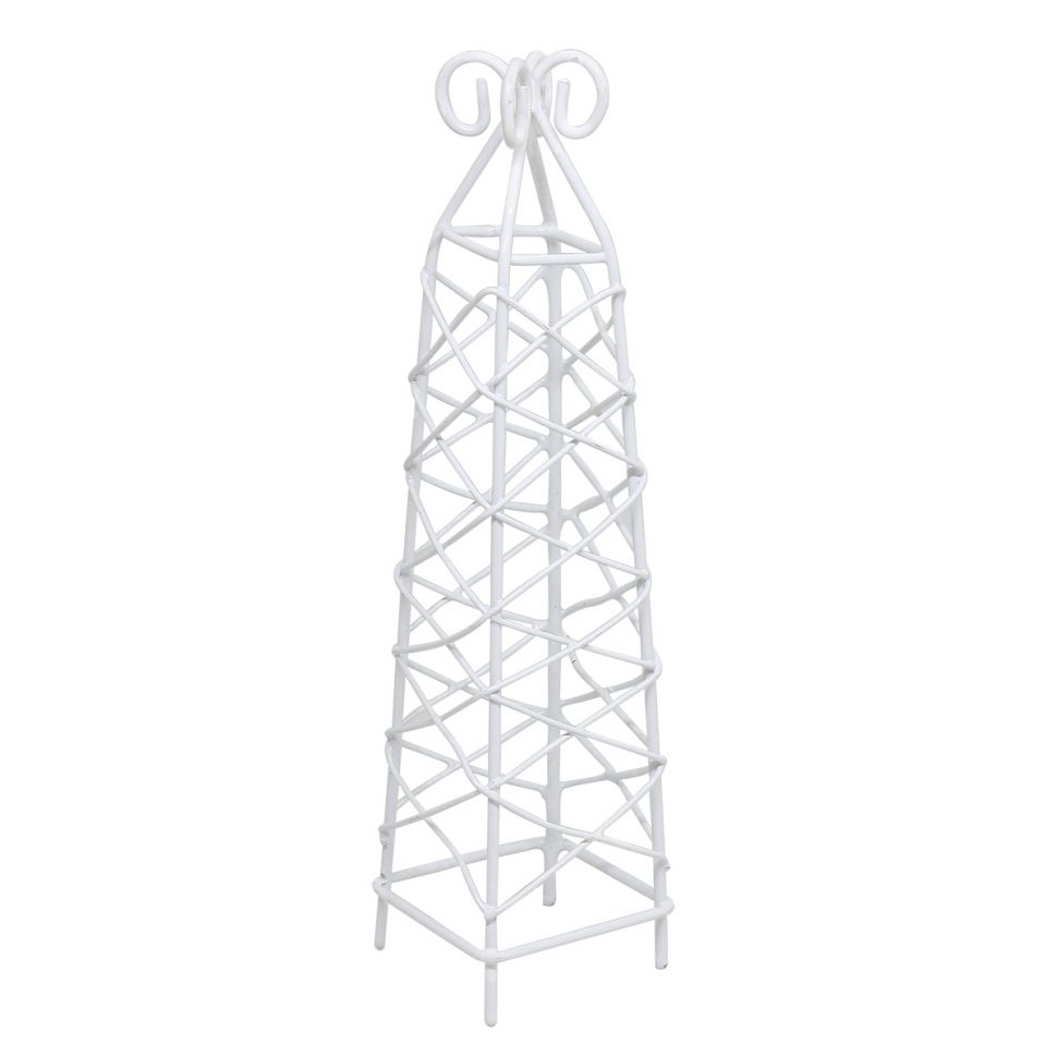 SCB271021 Металлическая мини башенка, белая 3,5*14см фото 1 — PalitraMastera