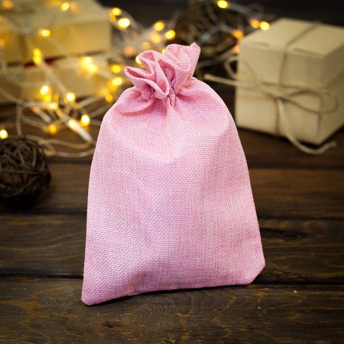 Мешочек подарочный из холщи, розовый, 15 х 21 см — PalitraMastera
