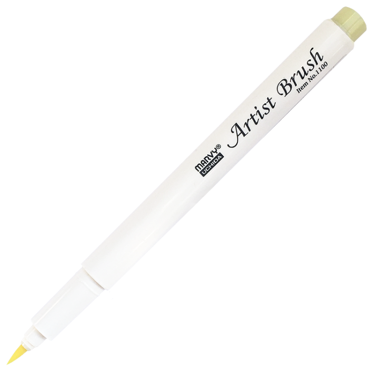 Маркер-кисть, акварельные чернила на водной основе Cream Yellow MAR1100/42 /Marvy — PalitraMastera