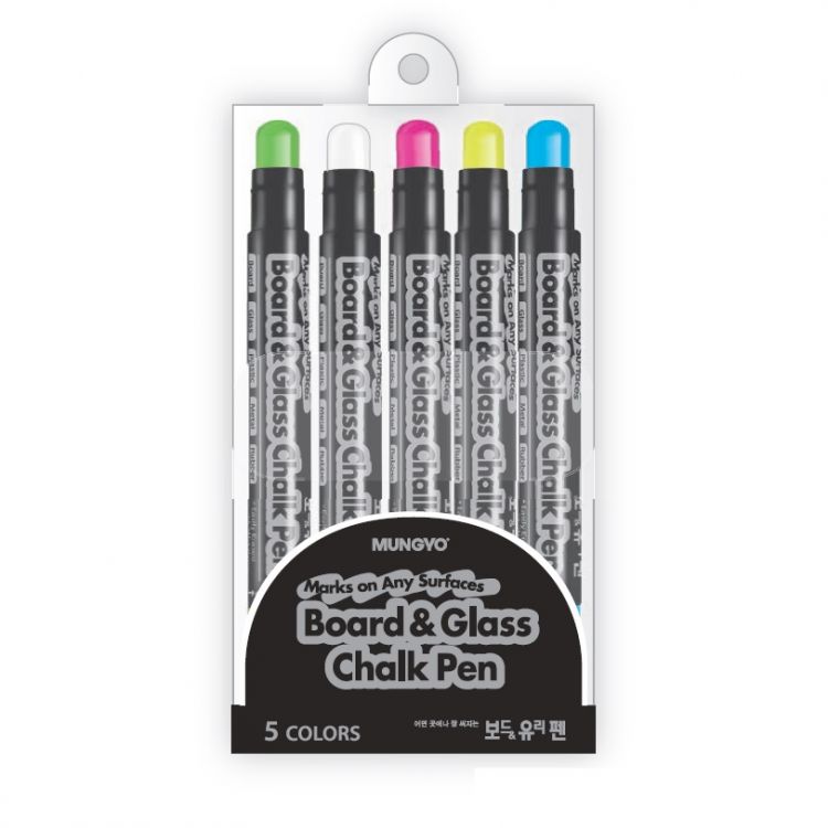 Маркер меловой для досок и стекла 5 цветов в пластиковой упаковке — PalitraMastera