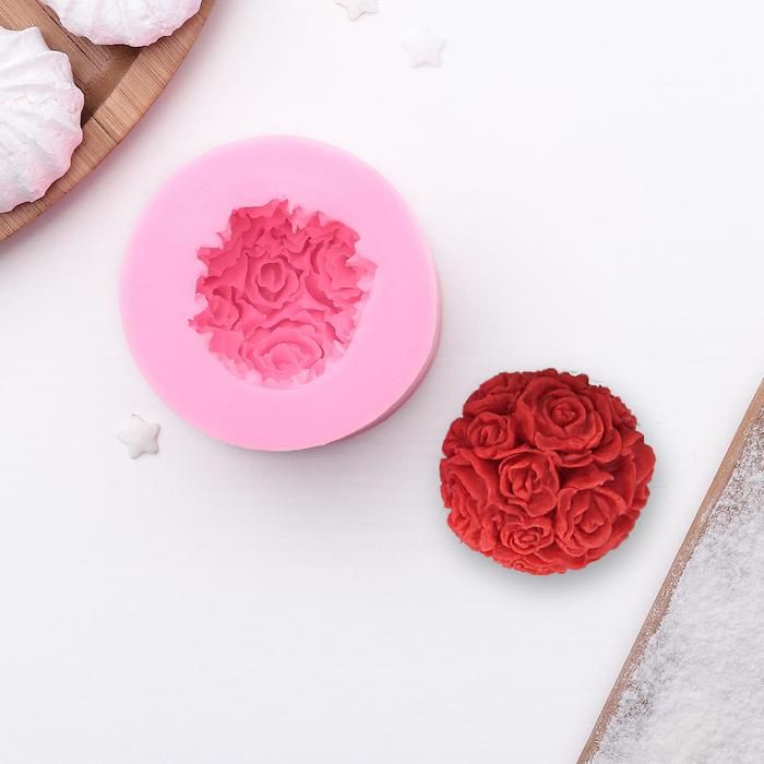 Молд «Розовый букет», 6,5х4,5 см, цвет розовый — PalitraMastera