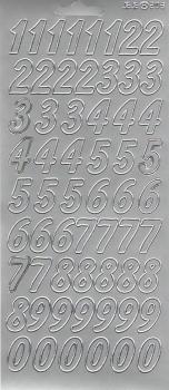 Контурные наклейки "Большие цифры", лист 10x24,5 см, цвет серебро фото 1 &mdash; PalitraMastera