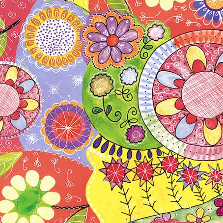 Салфетки - трехслойные, Maki, 33х33 см, яркий цветочный фон — PalitraMastera