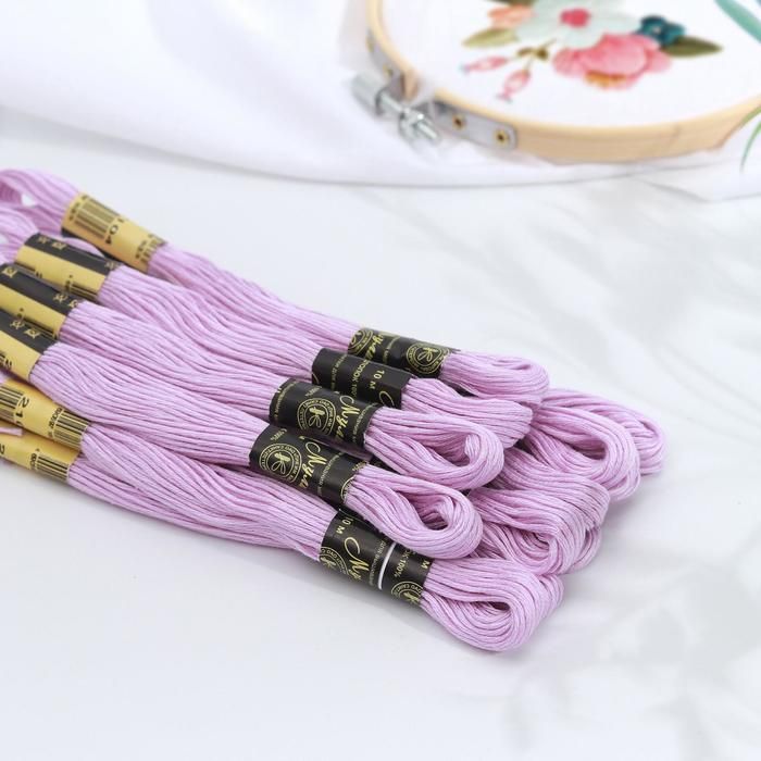 Нитки мулине, 10 ± 1 м, цвет бледно-сиреневый №2104 — PalitraMastera
