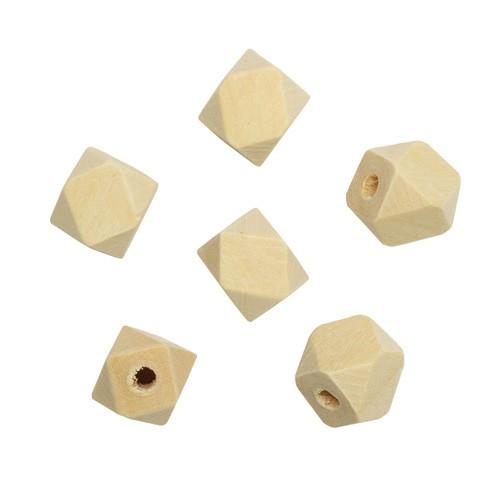 Бусины деревянные неокрашенные многогранник 10*10 мм, 6шт фото 1 &mdash; PalitraMastera