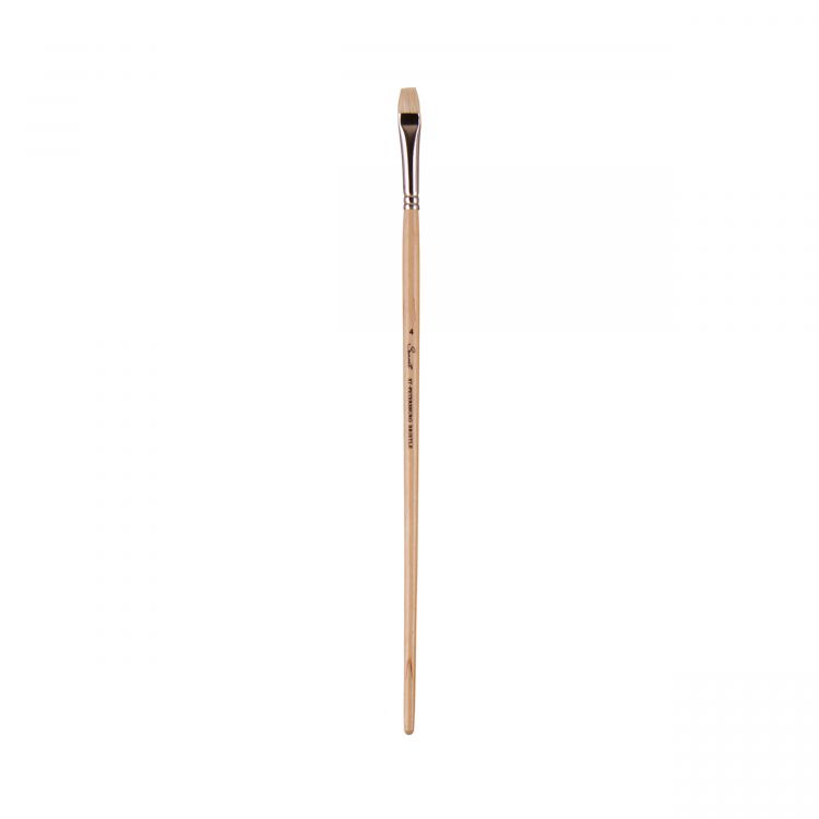 Кисть щетина &quot;Сонет&quot; плоская длинная ручка покрытая лаком № 04, ширина 8 мм (DK10018/04) — PalitraMastera
