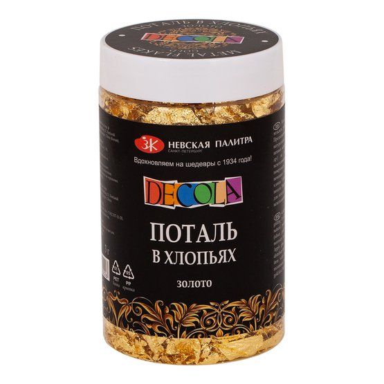 Поталь в хлопьях Decola, 3 г, золото фото 1 — PalitraMastera