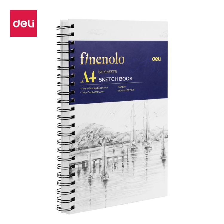 Альбом для графики Finenolo 160г/м2 A4 60л спираль по длинной стороне твердая обложка — PalitraMastera