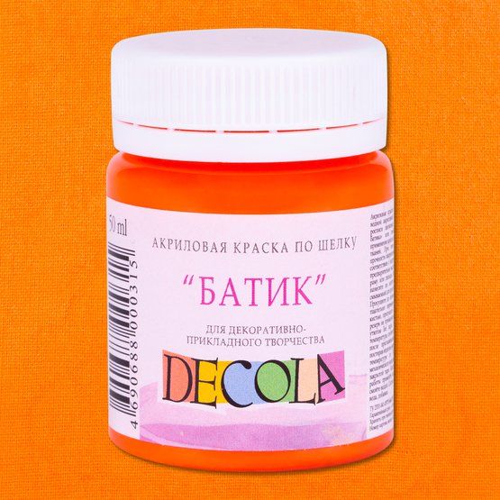 Оранжевая акрил шелк батик Декола 50мл — PalitraMastera