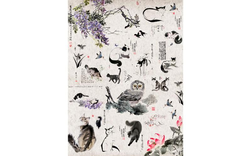 Рисовая бумага для декупажа "Craft Premier", А4, 25г/м, "Рисунки тушью" CP01192-1 фото 1 — PalitraMastera