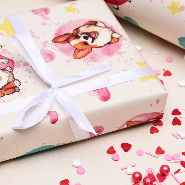 Бумага упаковочная, крафт «Я тебя люблю», 70*100 см, 1 лист — PalitraMastera