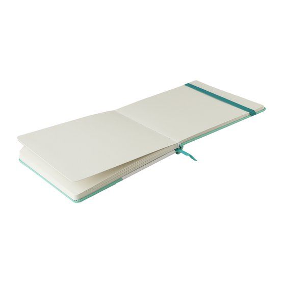 Скетчбук для акварели &quot;Ладога&quot;, мятный, жесткая обложка с резинкой, 300 г/м2, 18х18 см, 100 % хлопок, 20 листов, среднее зерно — PalitraMastera