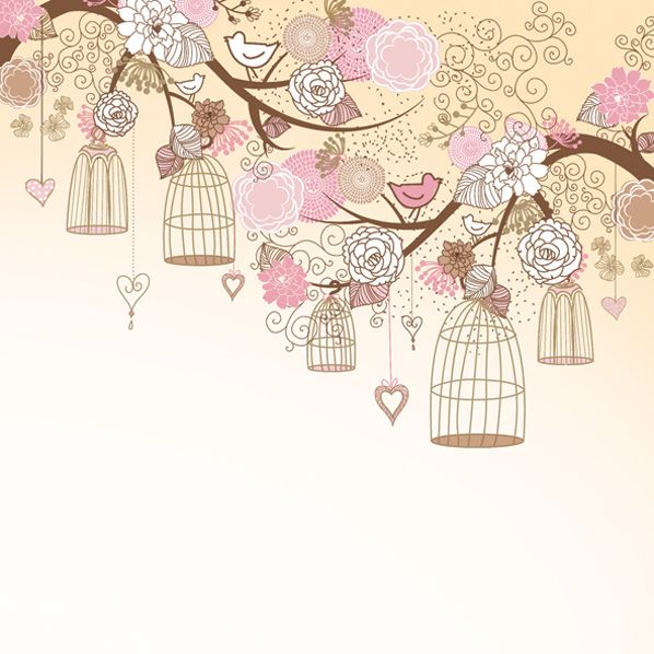 Салфетки - трехслойные, Maki, золотые клетки, птички на ветках, розовое на кремовом фото 1 — PalitraMastera